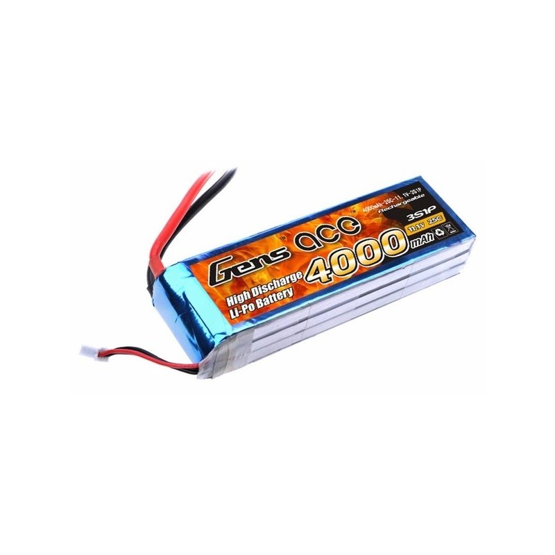 GENS ACE Li-Po 11.1V - 4000 mAh 3S 25C Dean GENS ACE Li-Po 11.1V - 4000 mAh 3S 25C Dean